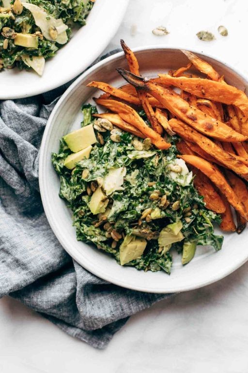 Avocado and Kale Caesar Salad