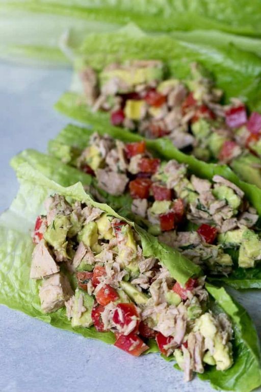 Avocado and Tuna Lettuce Wraps