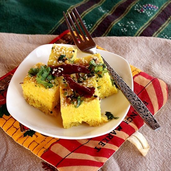 Besan Dhokla (Steamed Chickpea Flour Cake)