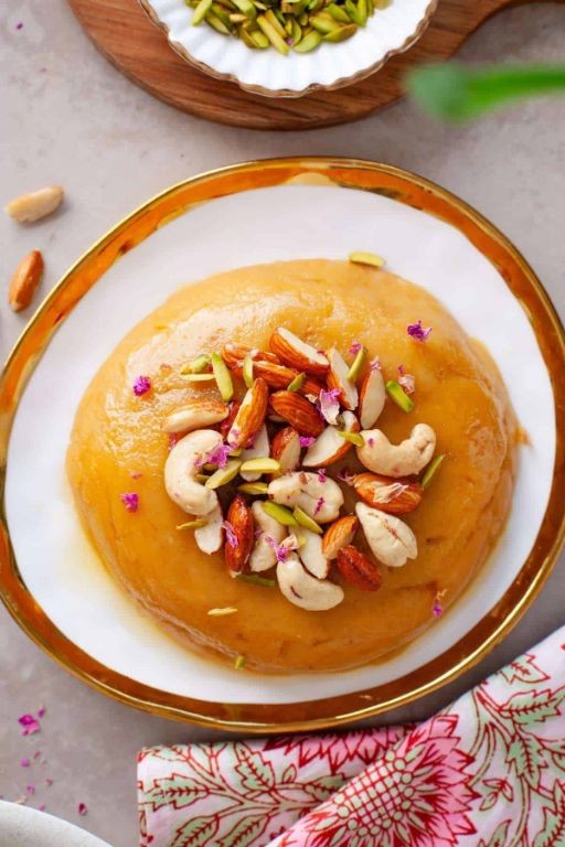 Besan Halwa with Cardamom and Saffron