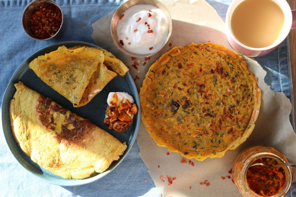 Besan Puda (Spicy Chickpea Flour Pancakes)