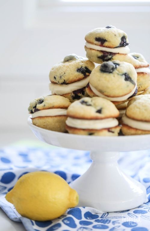 Blueberry Lemon Gobs with Cream Cheese Frosting