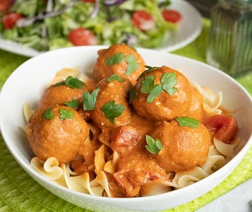 Chicken Paprikash Meatballs in Creamy Sauce