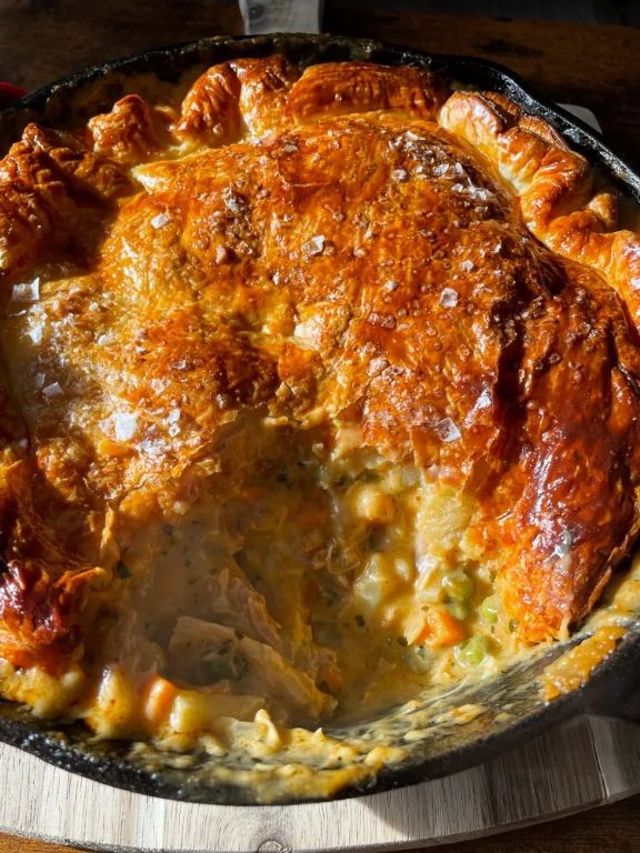 Chicken Paprikash Pot Pie with Flaky Crust