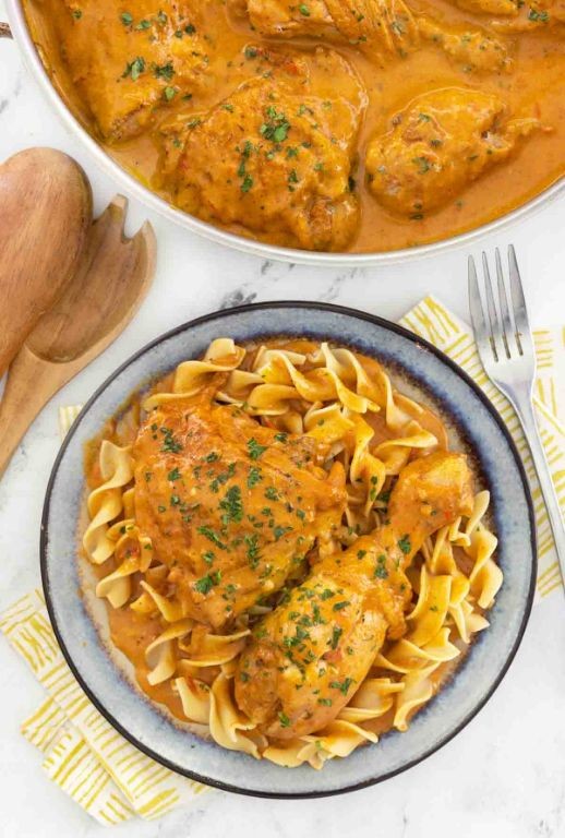 Classic Hungarian Chicken Paprikash with Sour Cream