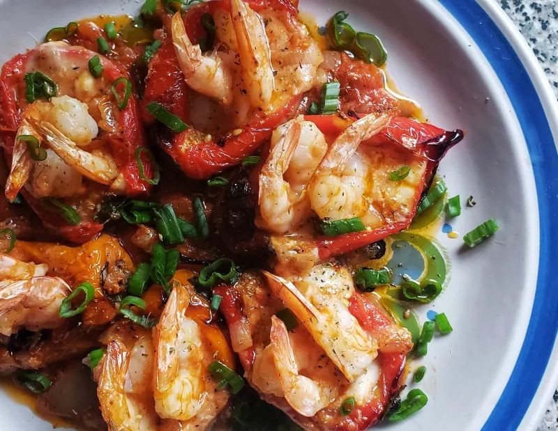 Garlic Butter Shrimp Stuffed Banana Peppers