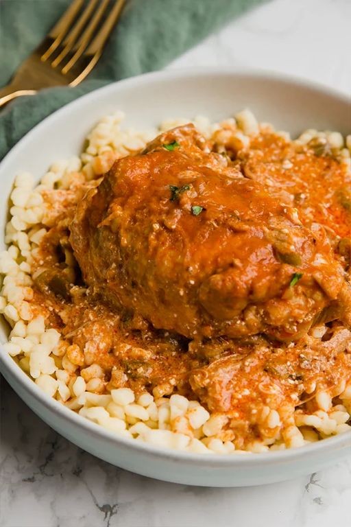 Gluten-Free Chicken Paprikash with Cauliflower Rice