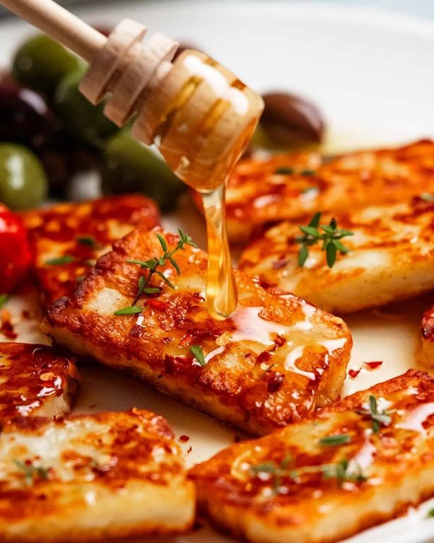 Grilled Halloumi with Honey and Thyme