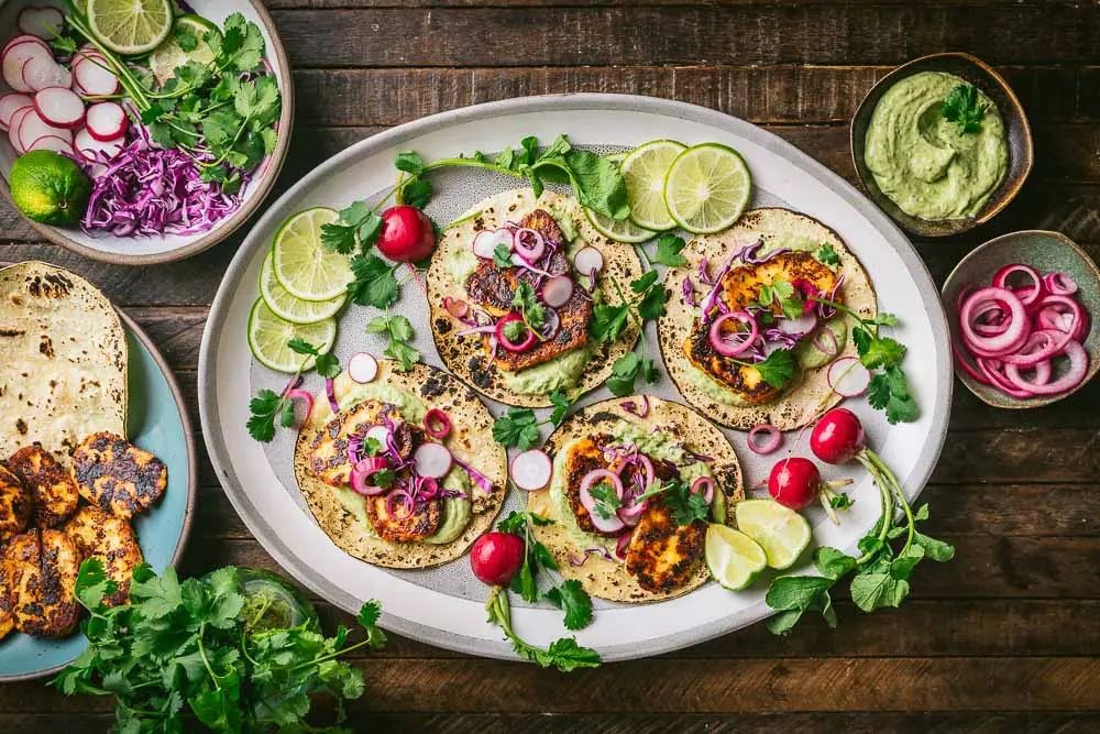 Halloumi Tacos with Lime Crema