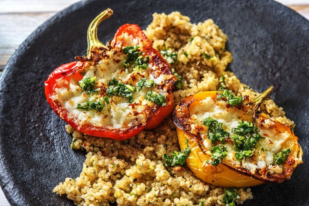 Halloumi and Quinoa Stuffed Bell Peppers