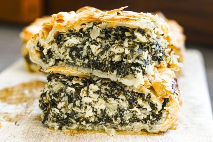 Halloumi and Spinach Filo Pie