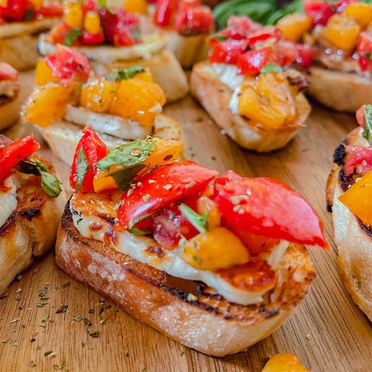Halloumi and Tomato Bruschetta