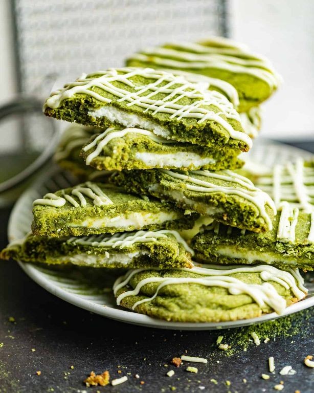 Matcha Green Tea Gobs with White Chocolate Filling