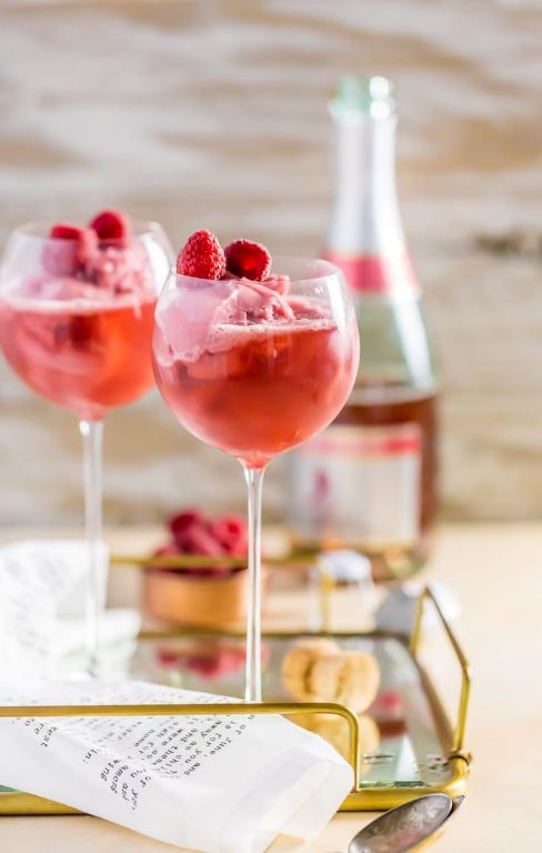 Prosecco Raspberry Sorbet Float