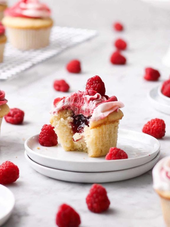 Raspberry Almond Cupcakes