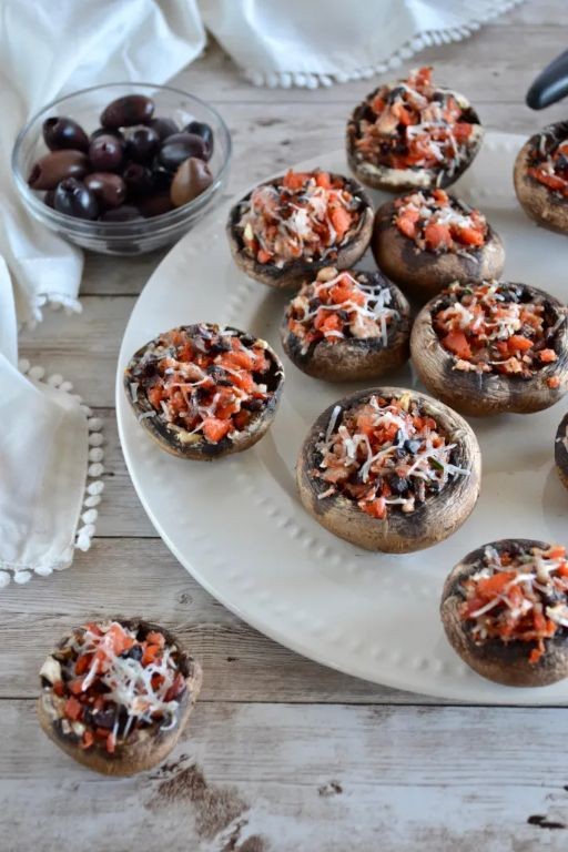 Salmon and Goat Cheese Stuffed Mushroom Bites