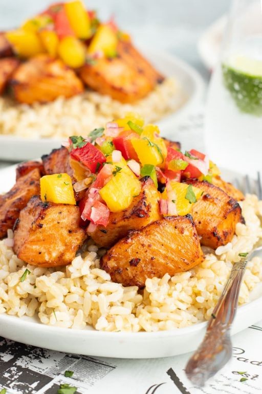 Salmon and Mango Salsa Bites