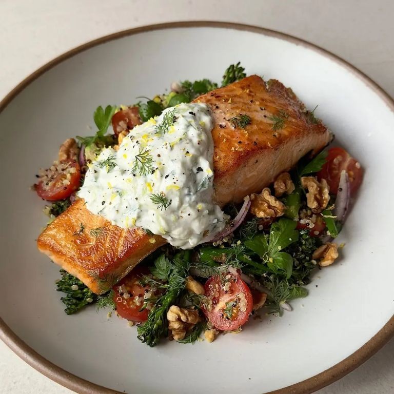 Salmon and Quinoa Bites with Tzatziki