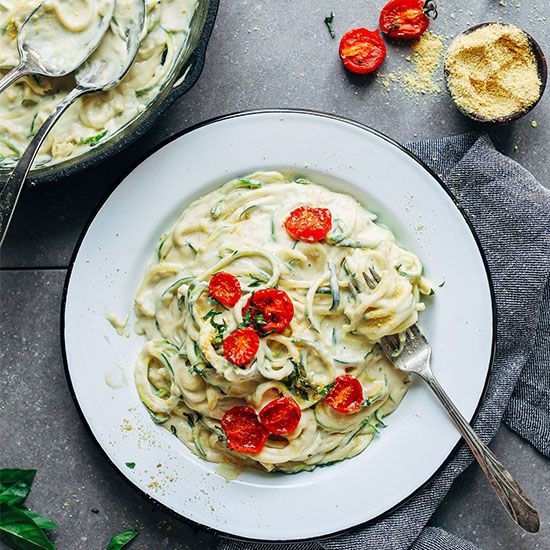 Spaghetti with Creamy Cashew Alfredo Sauce