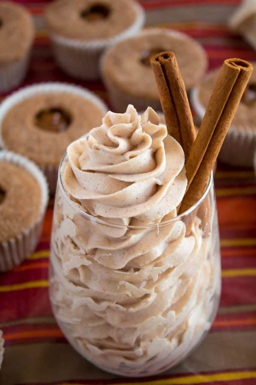 Spiced Whipped Vanilla Frosting with Cinnamon