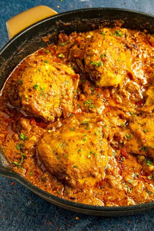 Spicy Chicken Paprikash with Jalapeños