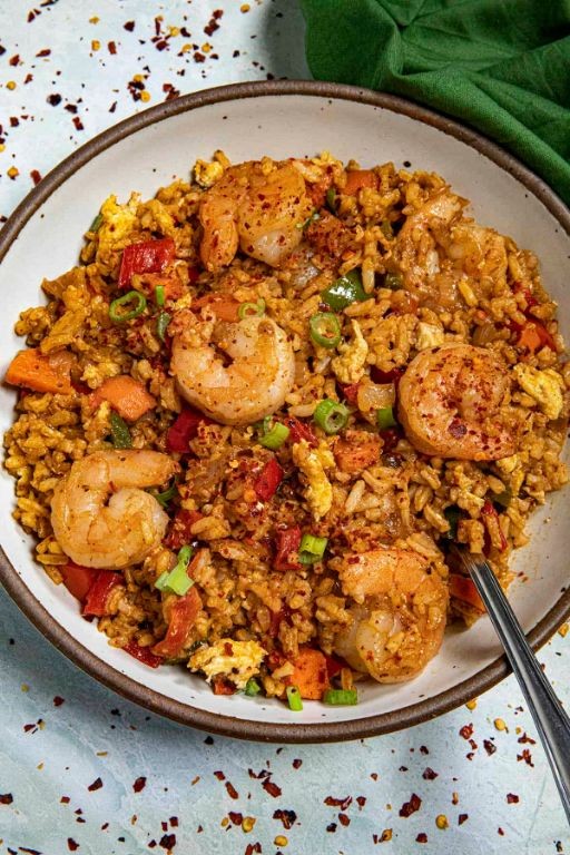 Spicy Garlic Shrimp Fried Rice