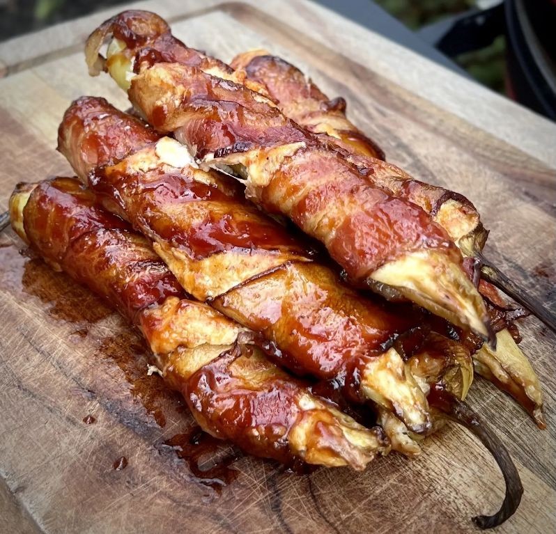 Stuffed Banana Peppers with Pulled Pork and BBQ Sauce