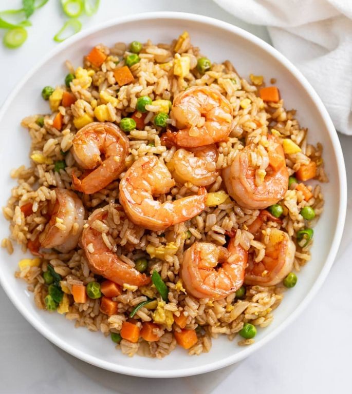 Teriyaki Shrimp Fried Rice with Vegetables