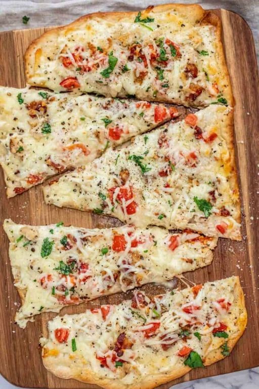 Tuscan Chicken Alfredo Flatbread