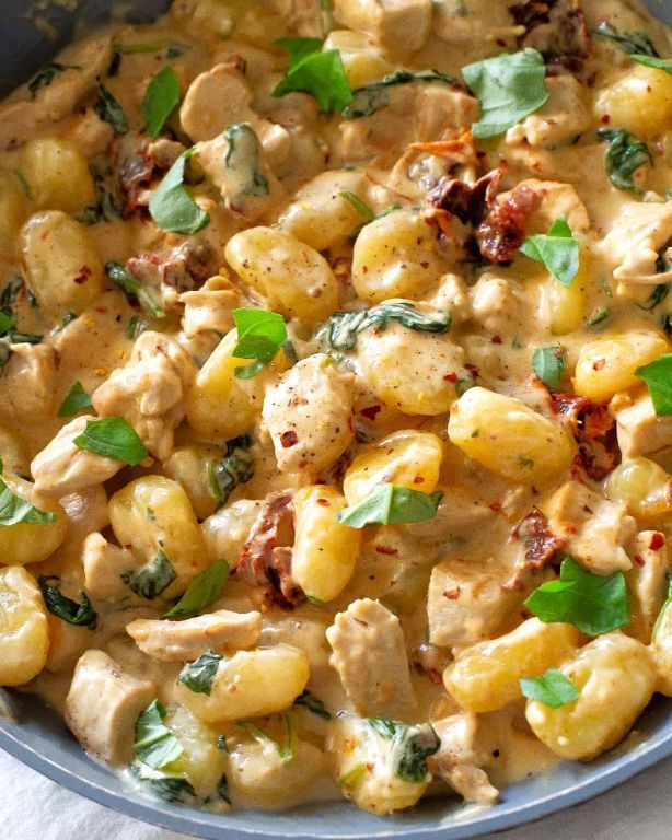 Tuscan Chicken and Gnocchi in Cream Sauce