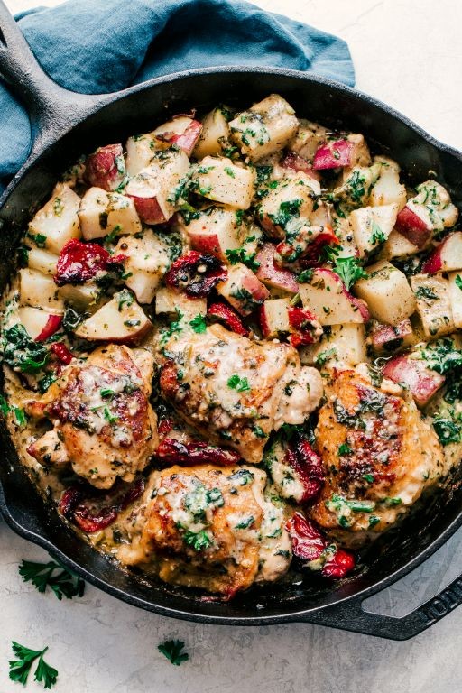 Tuscan Chicken and Potato Bake