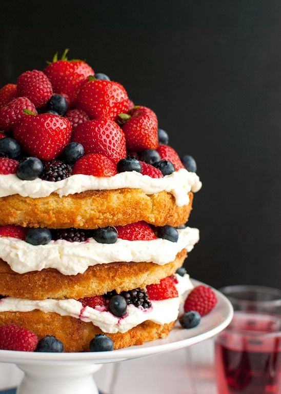 Whipped Vanilla Frosting with Fresh Berries