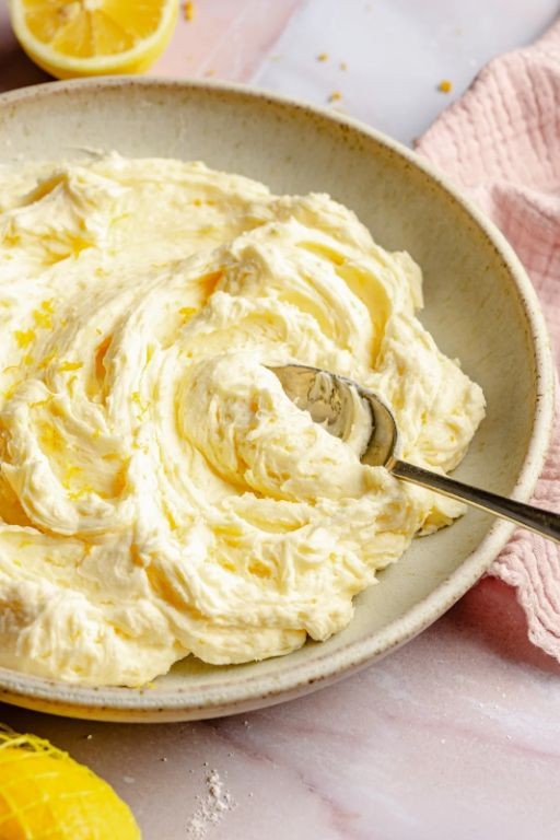Whipped Vanilla Frosting with Lemon Zest