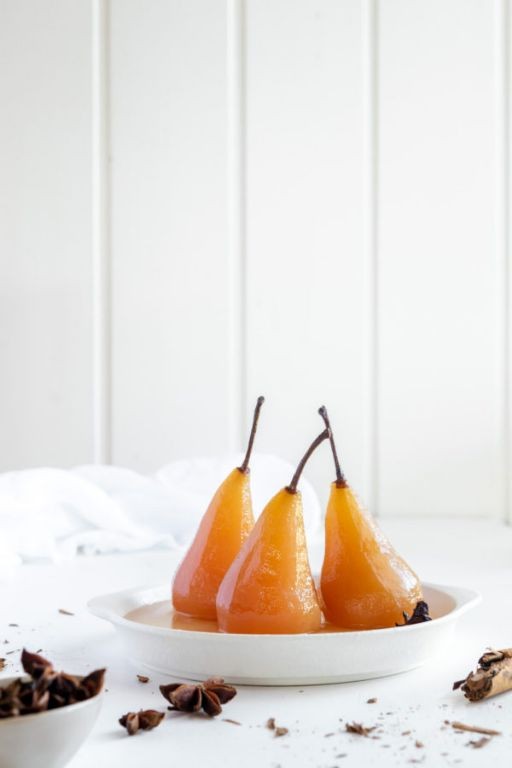 Allspice and Vanilla Poached Pears