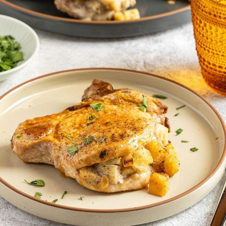 Apple Cinnamon Stuffed Pork Chops