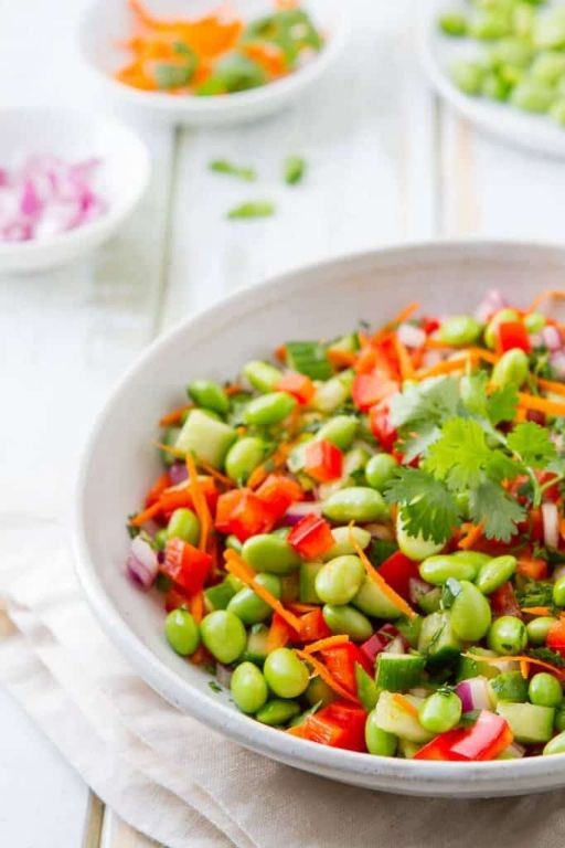 Asian-Inspired Bulgar Salad with Edamame and Ginger Dressing