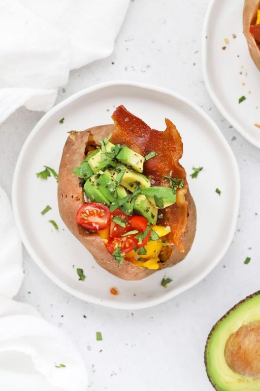 Avocado and Bacon Stuffed Sweet Potatoes