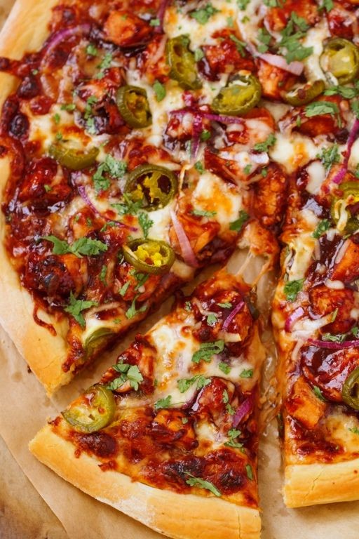 BBQ Chicken and Red Onion Pizza