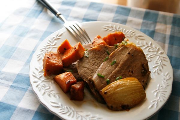 BBQ Pot Roast with Sweet Potatoes