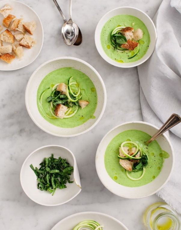 Baby Zucchini Soup with Fresh Basil