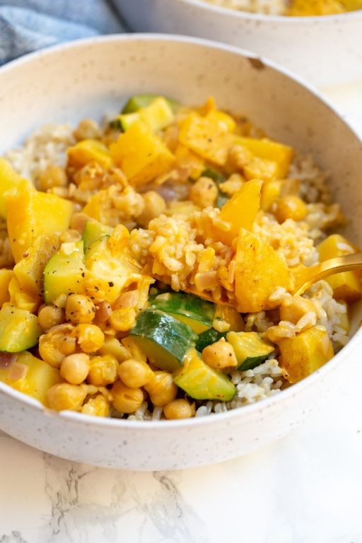 Baby Zucchini and Chickpea Curry