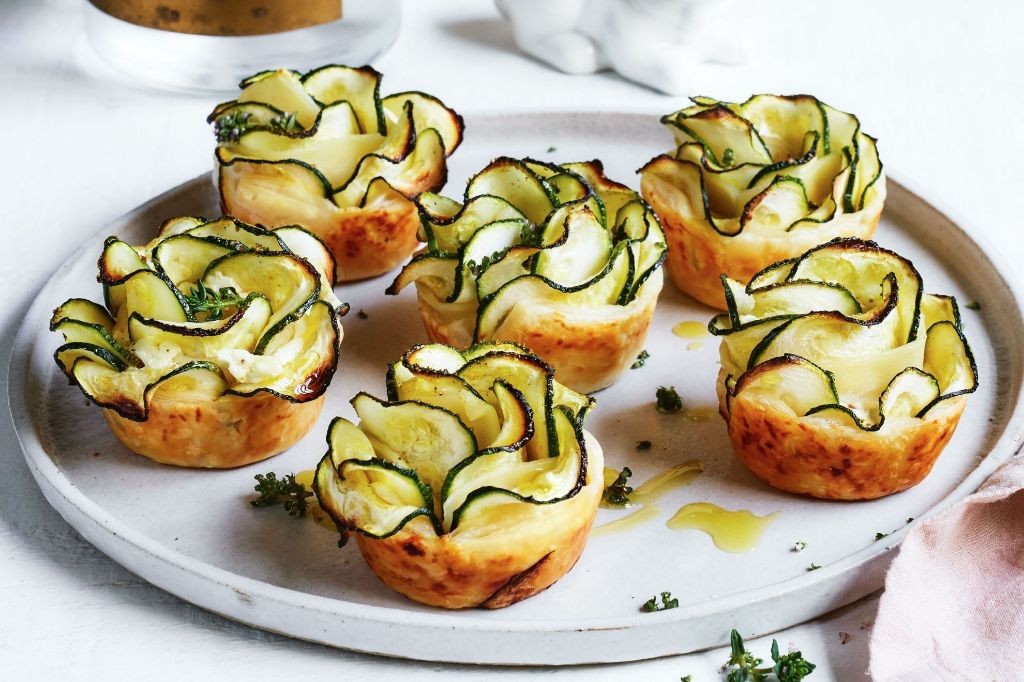 Baby Zucchini and Goat Cheese Tart