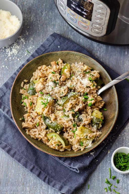 Baby Zucchini and Mushroom Risotto