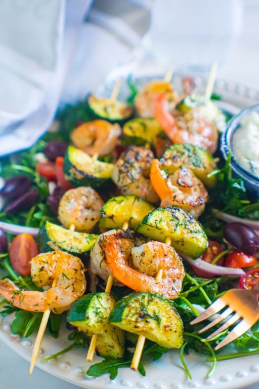 Baby Zucchini and Shrimp Skewers