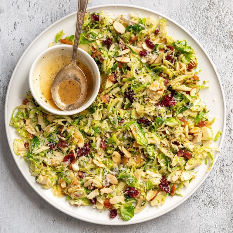 Bacon and Brussels Sprouts Salad with Maple Dressing