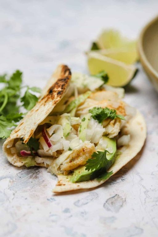 Baja Fish Gorditas with Cabbage Slaw