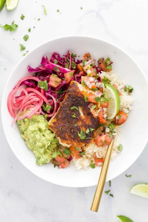 Baja Fish Taco Rice Bowl