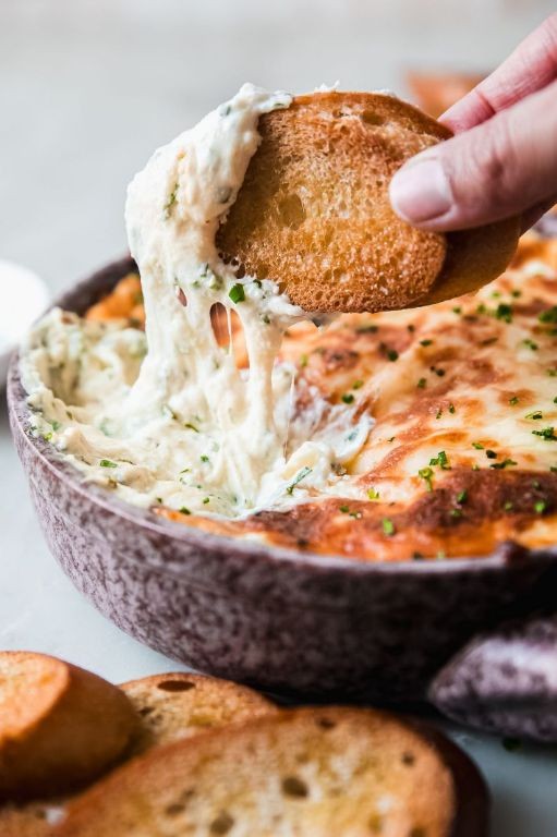 Baked Mozzarella Dip with Garlic and Herbs