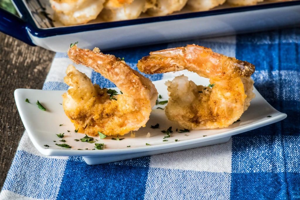 Baked Shrimp with Parmesan and Almond Crust