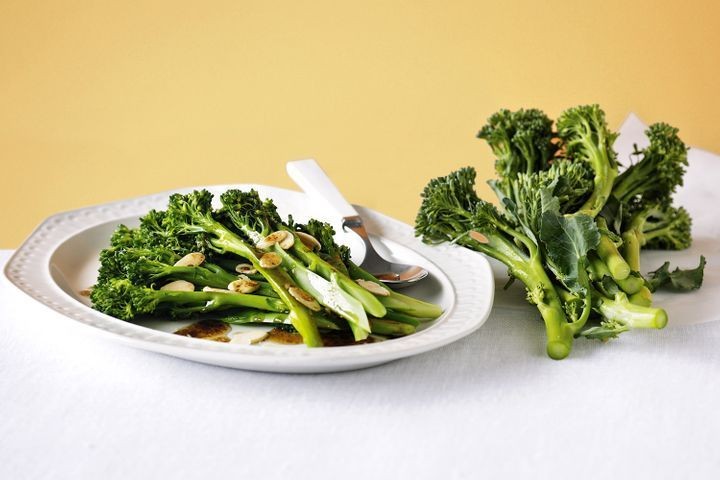 Balsamic Glazed Rapini with Toasted Almonds